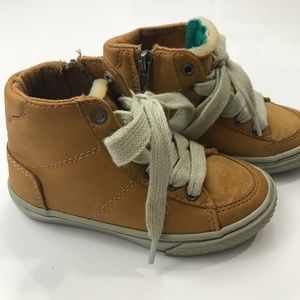 Zara faux leather high top camel sneakers